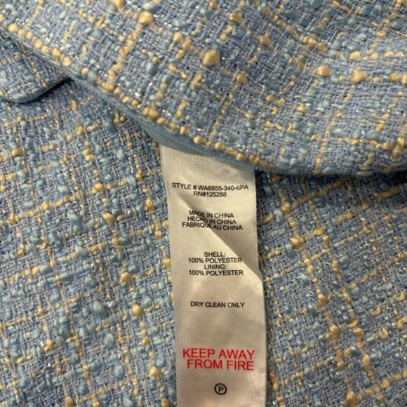 $425 JASON WU Baby Blue Tweed Plaid Matching Set High Rise Pants/Top Size 6 NWT - Picture 5 of 10